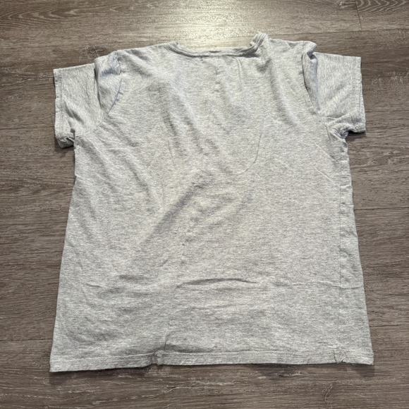 Paige Shirt Womens Medium Gray V Neck Short Sleeve Tee Cotton Blend Lounge Adult - Picture 5 of 8